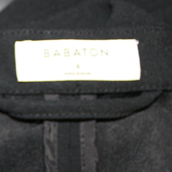 Aritzia Babaton Power Waist Blazer Black  Open Front Jacket Cropped Crepe Size 6 - Picture 7 of 9